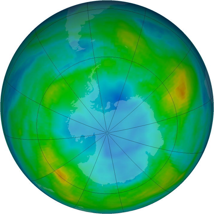 Antarctic ozone map for 09 May 1983